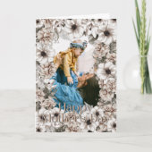 Carte Photo Floral Blanc Fête des Mères (Devant)