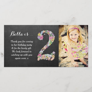 Carte photo floral de Merci de 2ème anniversaire