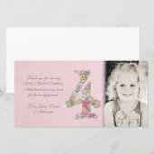 Carte photo floral de Merci de 4ème anniversaire (Devant / Derrière)
