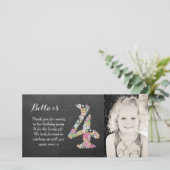 Carte photo floral de Merci de 4ème anniversaire (Debout devant)