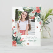Carte photo Floral de vacances Watercolor (Debout devant)