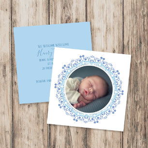 Carte Photo floral élégant et simplement doux de bébé ga