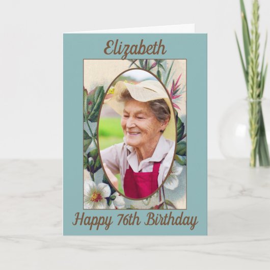 Carte Photo Florale Vintage à tout âge (Devant)