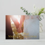 Carte photo FOIL Elegant First Married Christmas (Debout devant)