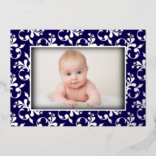 Carte photo Foil Faire-part de naissance (Recto)