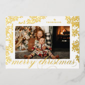 Carte photo Foil Script Joyeux Noël Foliing (Recto)