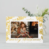 Carte photo Foil Script Joyeux Noël Foliing (Debout devant)