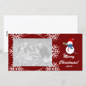 Carte photo - Football Snowman de Noël (Devant / Derrière)