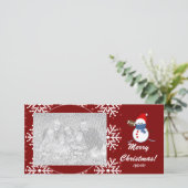 Carte photo - Football Snowman de Noël (Debout devant)