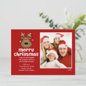 Carte photo Fun Reindeer Christmas Flat (Debout devant)
