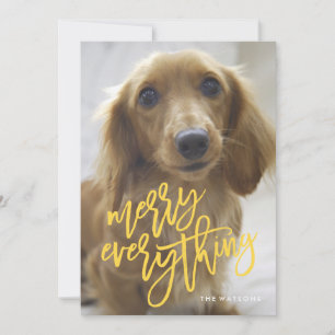 Carte photo funky Merry Everything avec écriture