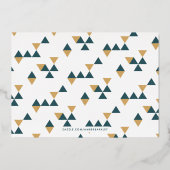 Carte photo géométrique du Nouvel An - Turquoise b (Verso)