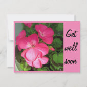 Carte Photo Géranium rose - Bientôt ça va bien (Devant)