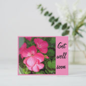 Carte Photo Géranium rose - Bientôt ça va bien (Debout devant)