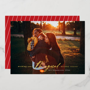 Carte photo Gold Foil de la saison des fêtes