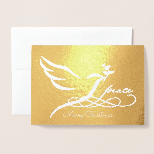 Carte photo Gold Foil Peace Dove (Devant avec enveloppe)