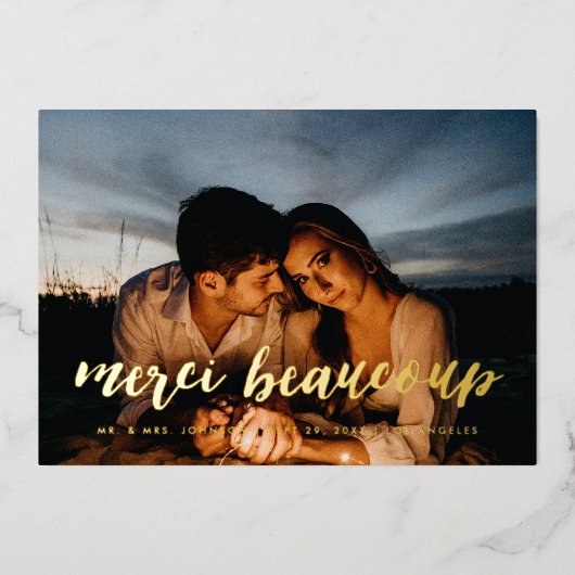 Carte photo Gold Merci Beaucoup Merci (Recto)