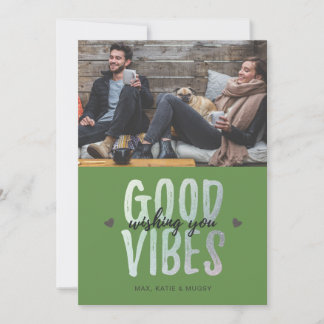 Carte photo | GOOD VIBES - vert de vacances