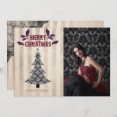 Carte photo gothique d'arbre de Noël (Devant / Derrière)