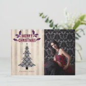 Carte photo gothique d'arbre de Noël (Debout devant)