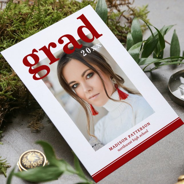 Carte Photo Graduation Party Élégant Script moderne (Créateur téléchargé)