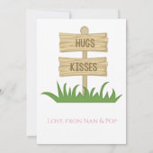 Carte Photo Grandaughter First Birthday Cute Pink Owl (Dos)