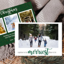 Carte photo Green Merriest Place to Be Christmas