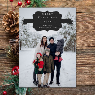 Carte photo Grey Modern et Simple de Noël