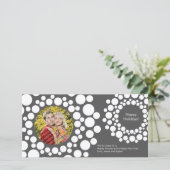 Carte photo-Gris foncé de Noël moderne (Debout devant)