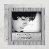 Carte photo Gris Look Grunge Invitation (Devant / Derrière)