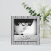 Carte photo Gris Look Grunge Invitation (Debout devant)