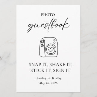 Carte Photo Guestbook Table Top Sign/Card for Framing