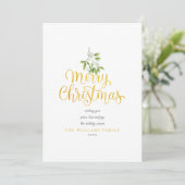 Carte Photo Guirlande de Noël Écriture Dorée (Debout devant)