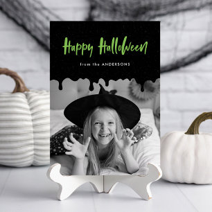 Carte photo Halloween Citron Vert Sang Chutant