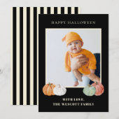 Carte photo Halloween Citrouilles Aquarelle (Devant / Derrière)