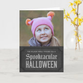 Carte Photo Halloween gris foncé (Fleur jaune)