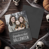 Carte Photo Halloween gris foncé