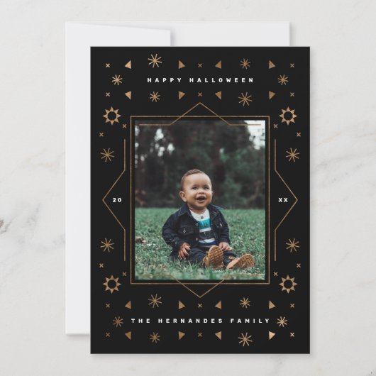 Carte photo Halloween moderne et amusante avec des (Devant)