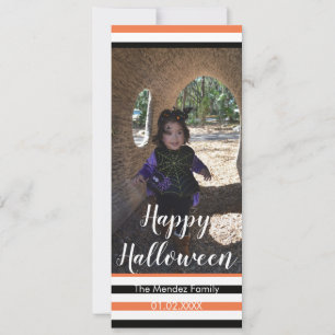 Carte photo Halloween orange noir amusante