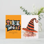 Carte Photo Halloween Ou Trick (Debout devant)