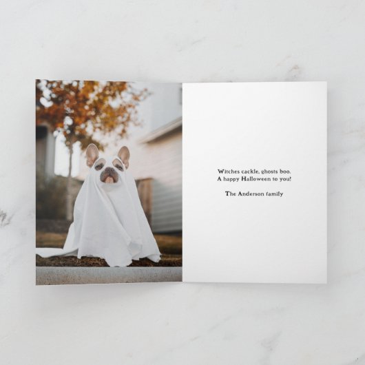 Carte Photo Halloween réjouissant et effrayant Citrouill (Intérieur)