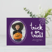 Carte Photo Halloween Trick Ou Treat Halloween Dessinée  (Debout devant)