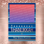 Carte photo Hannukah<br><div class="desc">.Célébrez huit jours et huit nuits du Festival des lumières avec des cartes Hanoukka et des cadeaux. La fête des lumières est ici. Allumez la menorah, jouez avec le dreidel et festoyez sur les latkes et les sufganiyots. Célébrez l'esprit d'Hanoukka avec vos amis, votre famille et vos proches en leur...</div>