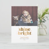 Carte photo Hanoukka brillant Gold Shine (Debout devant)