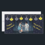 Carte photo Hanoukka "Dreidel Banner"<br><div class="desc">Joyeux Fêtes, Carte photo Hanoukka/Chanukah, "Dreidel Banner" Glossy, Carte photo à enveloppe blanche. Personnalisez en remplaçant la photo et le texte, "Happy Chanukkah, Love the Steins" Personnaliser de texte en choisissant votre style de police, couleur et taille préférés. Réajustez, redimensionnez et retapez pour customiser. La couleur Arrière - plan peut...</div>