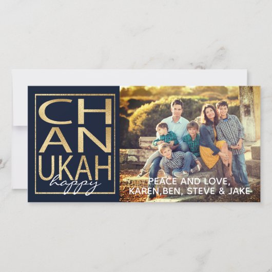 Carte photo Hanoukka / enveloppe Chanukah Happy Go (Devant)