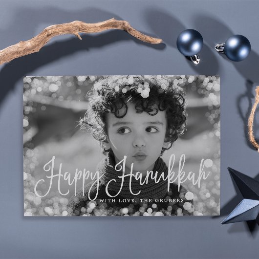 Carte photo Hanoukka Frame Frosted