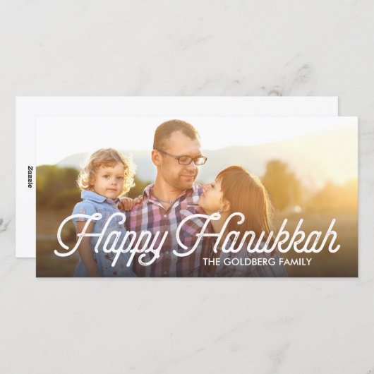 Carte photo Hanoukka Happy avec script photo compl (Devant / Derrière)