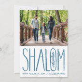 Carte photo Hanoukka Shalom Lettering (Devant)