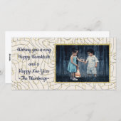 Carte photo Hanoukka "Stars & Dreidels" (Devant / Derrière)